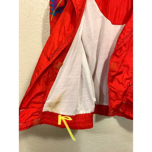 Lavon Vintage 80s Red Nylon Western Windbreaker Jacket Size M