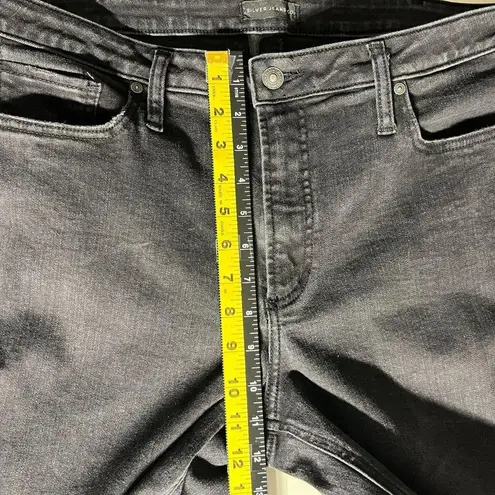 Silver Jeans Womens 16 Charcoal Black High Note Skinny Stretch Denim Ankle 36x26