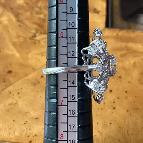 Genuine Moissanite Sterling Silver Cocktail Ring Size 6