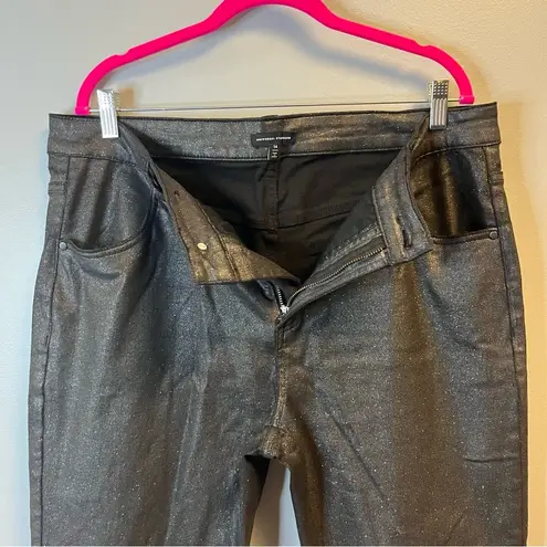 Universal Standard Jeans Seine High Rise Skinny Jeans in Shimmer Black Sz 14 EUC