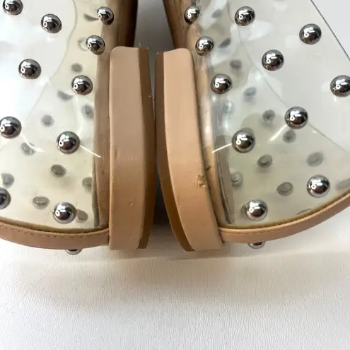 Gianni Bini  Lizziee Clear Vinyl Studded Flats Pointed Toe Shoes Size 6M Ladies