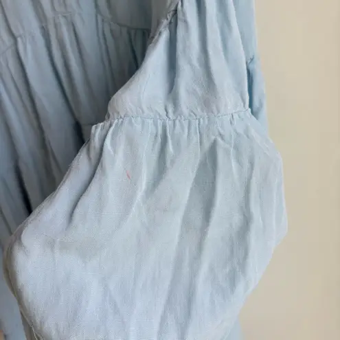 MELLODAY Light Blue Tiered Ruffle Feminine Top Size XL