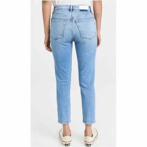 RE/DONE 90s High Rise Ankle Crop Jeans Bright Faded Blue Size 30
