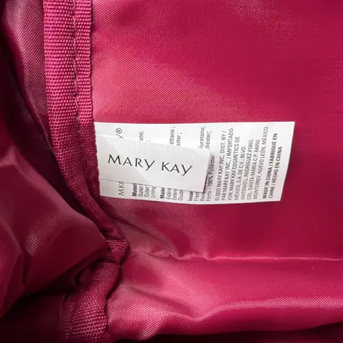 Mary Kay Makeup Bag Pouch Lilac Maroon Pink Flower Zippered Vanity Travel Case