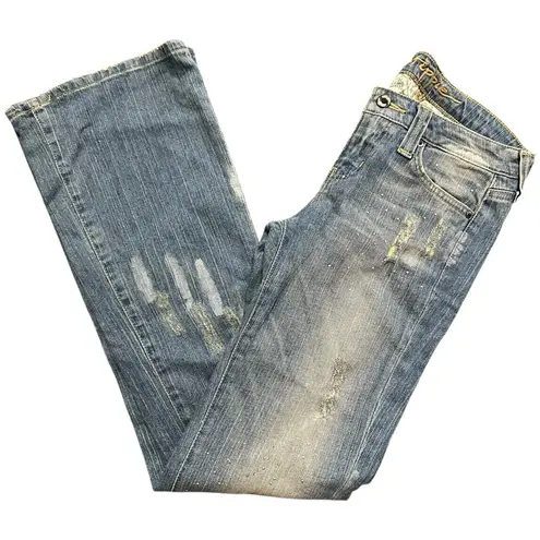 Hippie Denim Vintage Women’s Size 25 Blue Destroyed Rhinestone Embellished Jeans