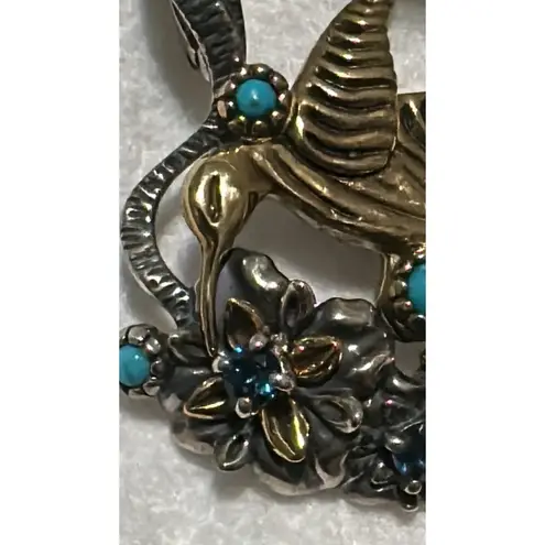 Carolyn Pollack Fritz American West Sterling Silver Gemstone Hummingbird Pendant