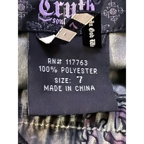 Truth Soul Armor Shorts Juniors 7 Green Black Roses Drawstring Pocket Y2K Size undefined