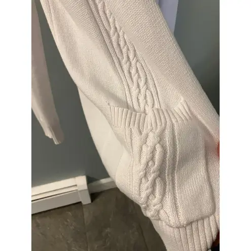 Laura Scott Petite Long White Open Front Sweater Size XL NWOT