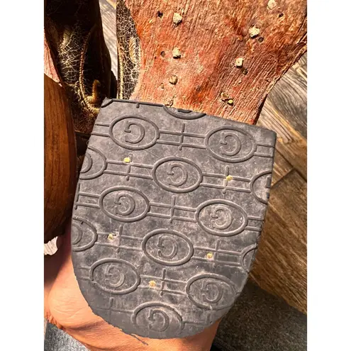 Circle G Dragonfly Boots Women 5 1/2 Square Toe Embroidered Western Cowboy Brown