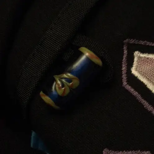 Allure Vintage Patchwork Art to Wear Jacket Embroidered Sun floral Medium Black