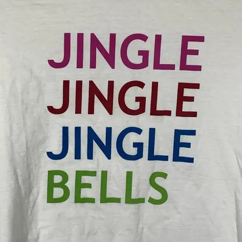 Natural Reflections Women's Jingle Bells Christmas Long Sleeve Top White Small