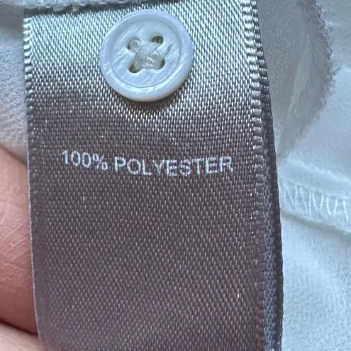 Marled Reunited Clothing White Sheer Embroidered Snow Flake Tie V Neck Sz L. Size L