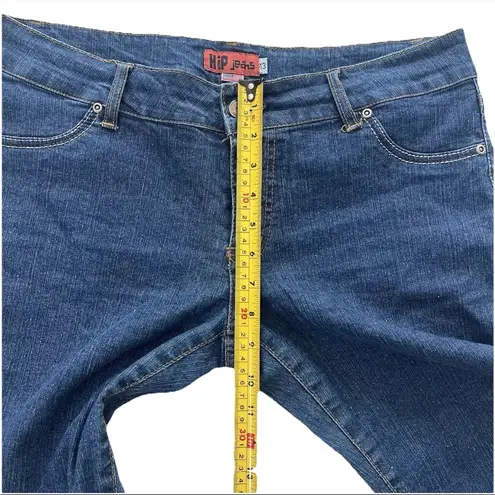 Vintage HiP jeans Bermuda Denim Shorts Womens Juniors 13 Y2K Rhinestone Pockets Blue Size 13J