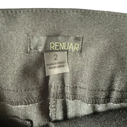 Renuar black stretchy pull on straight dress career pant women's size 2