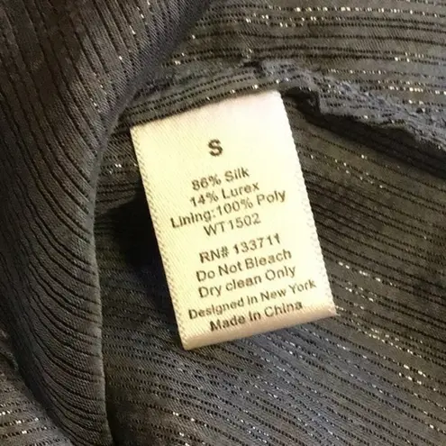 Anthropologie shimmery grey layered dressy top