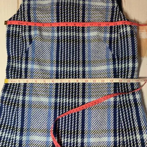 Akris Punto Plaid Tweed Flounce Hem shift dress