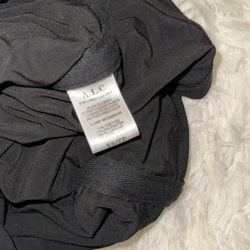 ALC Frank NWOT A.L.C. Off the shoulder long sleeves Ruched Jersey black Midi-Dress sz XS