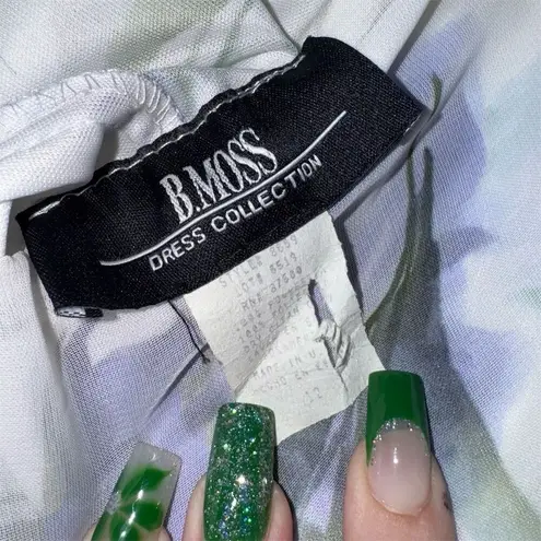 Studio Y Women's size 12 Vintage Floral Chiffon Midi Dress Sleeveless Party