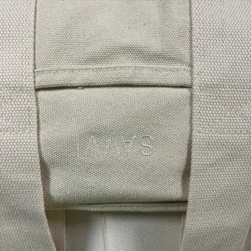 SAVVI Canvas Tote Bag Crossbody Purse Handbag Cream Small Travel Casual