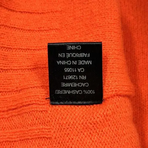 360 Cashmere  Sweater Womens XS Bright Orange 100% Cashmere Luxury Casual Preppy