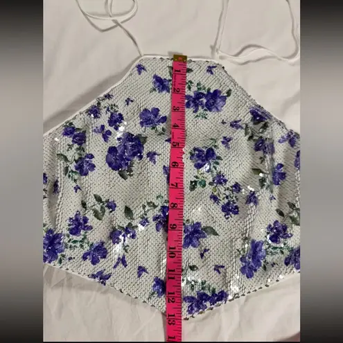 Majorelle REVOLVE Tamara White Sequin Top in Purple Butterfly Large