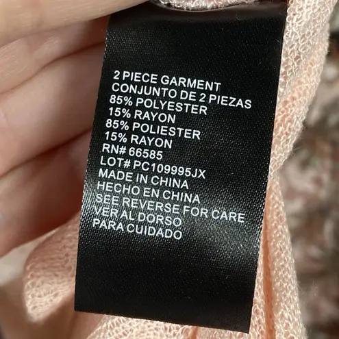 Perceptions New York Dress Women's Medium Two Piece Jacket Pink Floral Lace