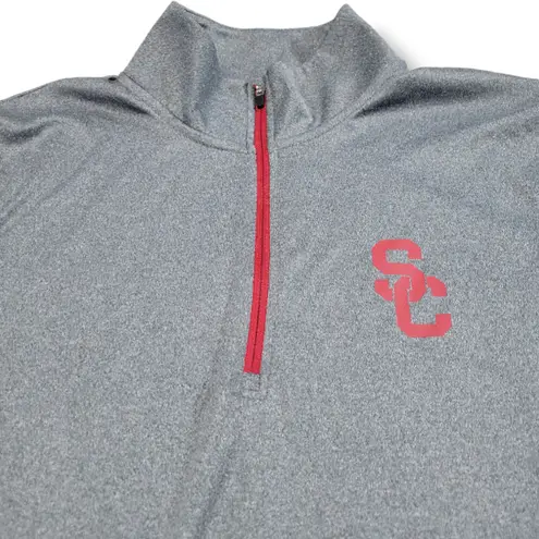 USC Authentic Apparel USC Trojans Shirt Size Small Fight On! Long Sleeve 1/4 Zip Mock Neck Unisex
