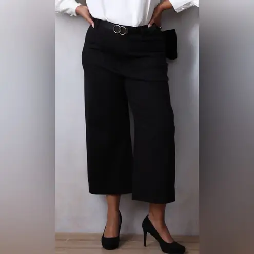 Simply Vera Vera Wang Capri Pants Women Wide Leg Size 10 Black NWT