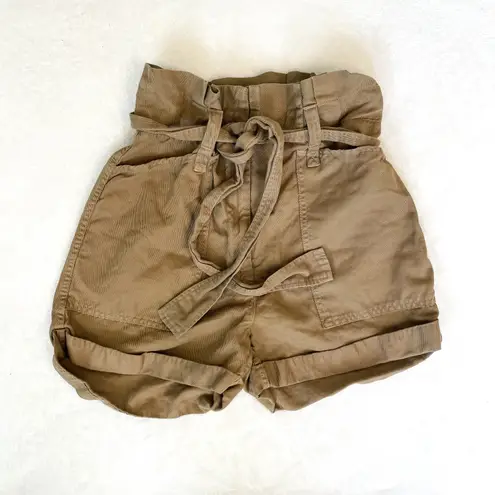 A.L.C. Davidson Tan High Rise Paper bag Shorts