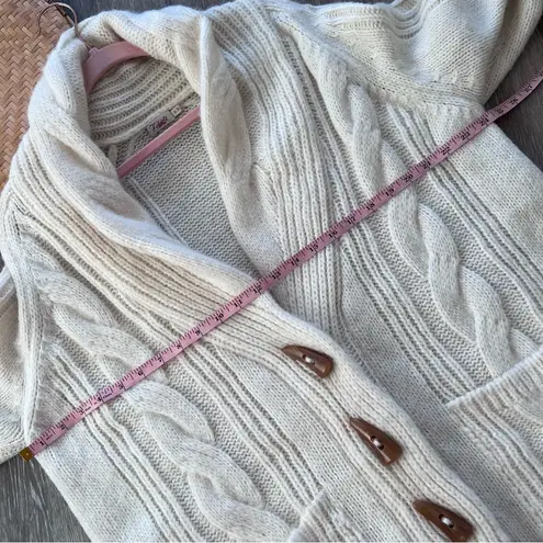 Faherty  winter frost cardigan cable knit baby alpaca cream chunky cozy