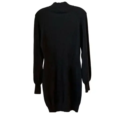 Exlura Women's Black Sweater Dress M Long Sleeve Bodycon High Neck