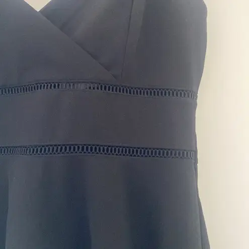 Jun & Ivy Francesca's Black Ladder Trim Mini: black Dress