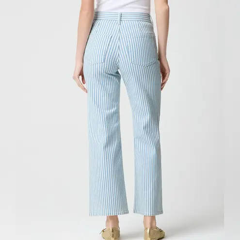 J.Crew  Blue White Striped wide-leg cropped Jeans Size 31