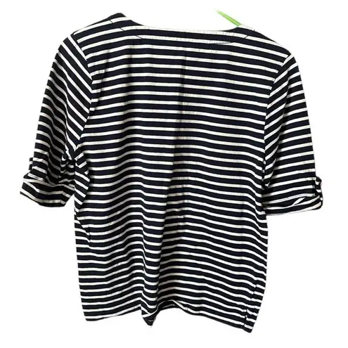 Draper James  RSVP size L navy striped Nautical themed top.