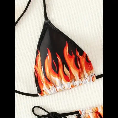 Boutique Black & Fire Graphic, Bikini Set