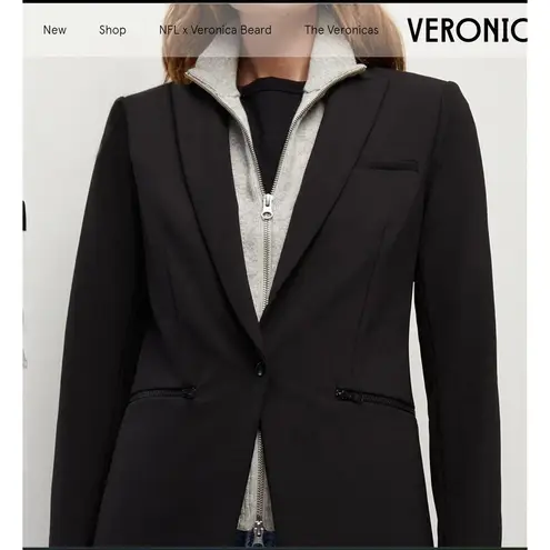 Veronica Beard Black Iconic Scuba Dickey Jacket Blazer Bi-Stretch Womens Size 00