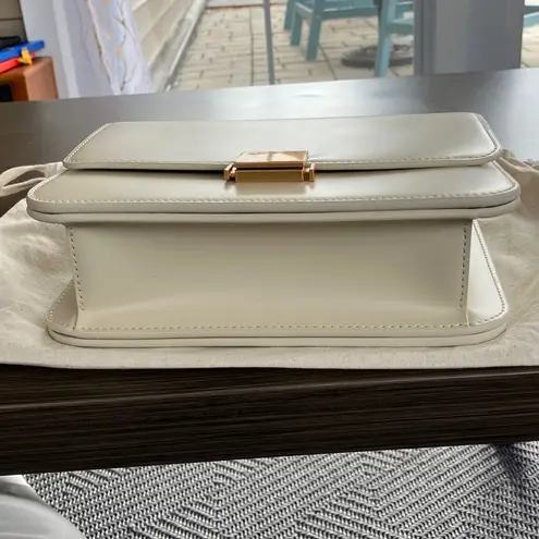 Quince Italian Leather Box Shoulder Bag in Cream