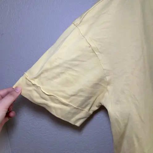 Reserved Lemon Yellow Cotton T Shirt Dress Oversized Mini Knee Length Casual