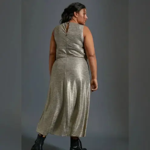 Anthropologie  Kari Metallic Shimmer Midi Dress Plus Size 3X - Like New!