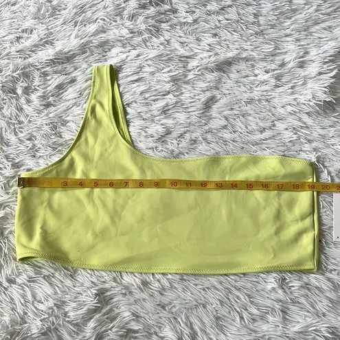 Good American  Women’s Scuba Hot Shoulder bikini top in key lime001 size 7