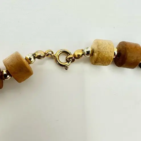 Brown and tan beaded necklace