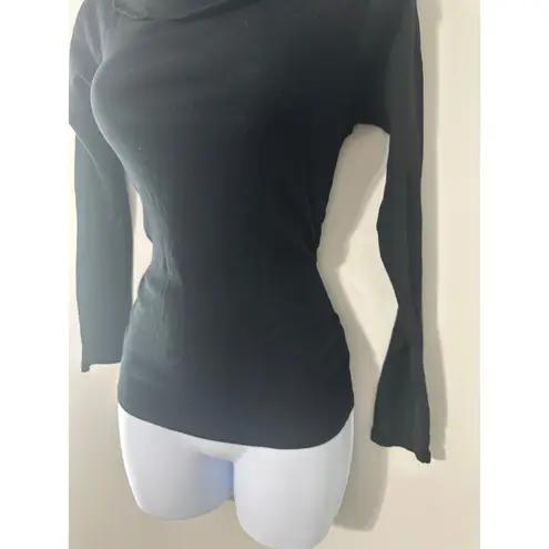 ZARA  Black Cowl Neck Long Sleeve Knit Top Women Size L
