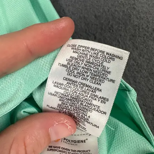 Mondetta Womens XL Mint Green Active 1/4 Zip Short Sleeve Mesh Polo Shirt