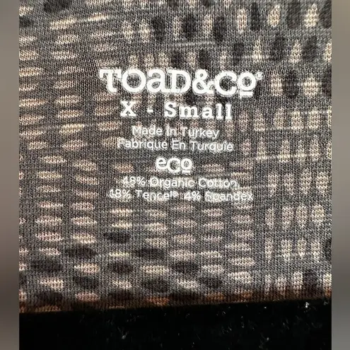 Toad & Co Rosalinda 3/4 sleeve dress dark graphite basket weave print size XS