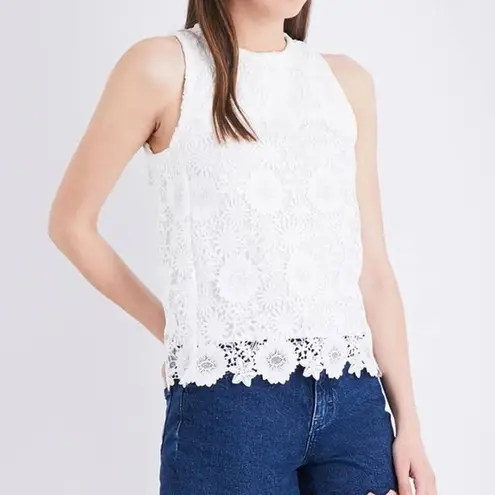 Maje Top Ivory Lidony Floral Lace White Womens Size Medium 2 New