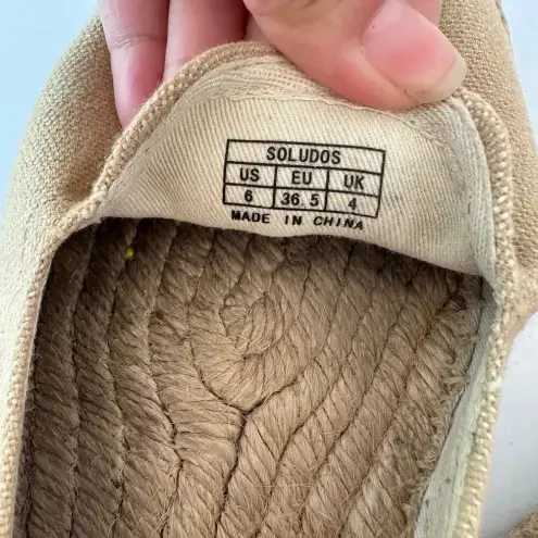 Soludos  Size 6‎ Tan Canvas Espadrille Flats Casual Summer thumbnail 7