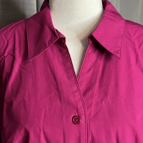 cj banks  PURPLE BUTTON DOWN WRINKLE RESISTANT BLOUSE 14W New