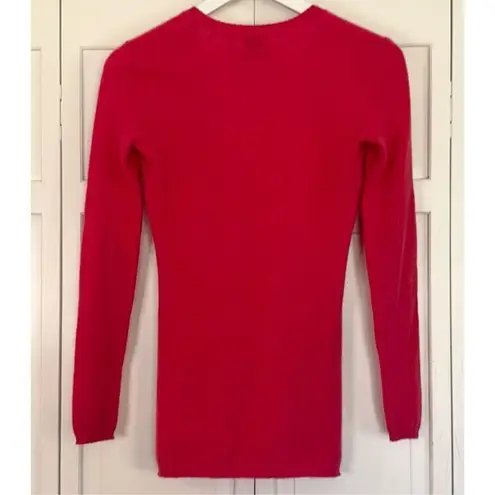 Saks 5th Avenue  100% cashmere pink neck sweater xs