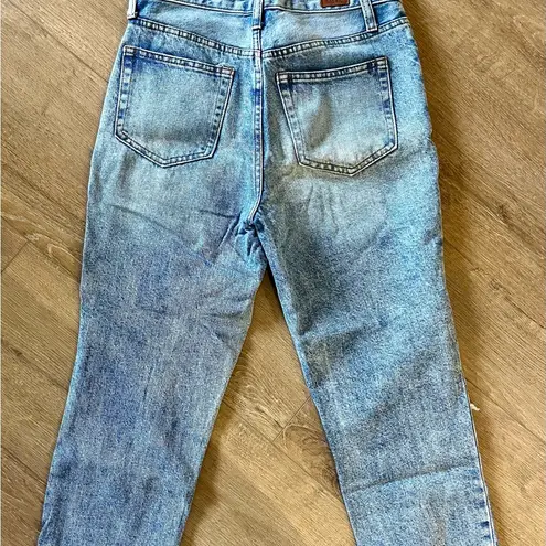 Simple Society Blue Boyfriend Jeans with Distressed Details Size 24