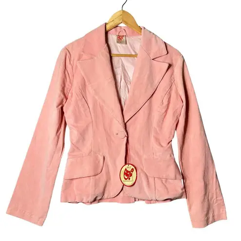 Split Personality Corduroy Blazer Women S Pink Collared Lined Fairycore NEW READ